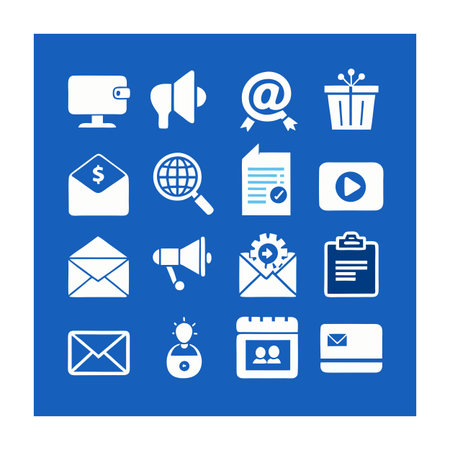 Marketing and Ads Icon Set Collection Vector for UI Documents Websites and Mobile Applicationsのイラスト素材