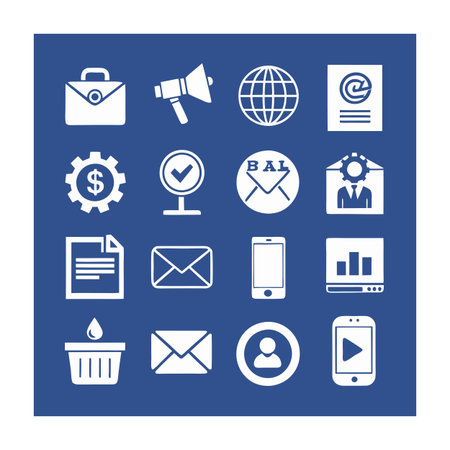 Marketing and Ads Icon Set Collection Vector for UI Documents Websites and Mobile Applicationsのイラスト素材