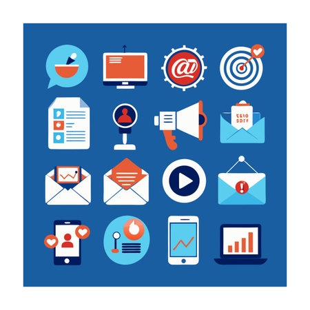 Marketing and Ads Icon Set Collection Vector for UI Documents Websites and Mobile Applicationsのイラスト素材