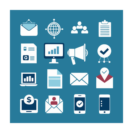 Marketing and Ads Icon Set Collection Vector for UI Documents Websites and Mobile Applicationsのイラスト素材