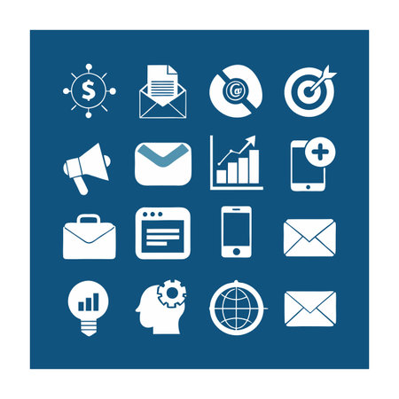 Marketing and Ads Icon Set Collection Vector for UI Documents Websites and Mobile Applicationsのイラスト素材
