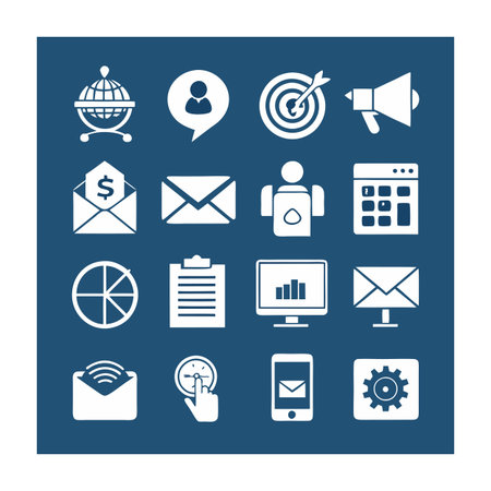 Marketing and Ads Icon Set Collection Vector for UI Documents Websites and Mobile Applicationsのイラスト素材
