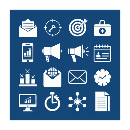 Marketing and Ads Icon Set Collection Vector for UI Documents Websites and Mobile Applicationsのイラスト素材