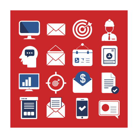 Marketing and Ads Icon Set Collection Vector for UI Documents Websites and Mobile Applicationsのイラスト素材
