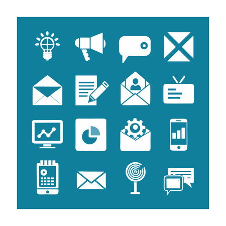 Marketing and Ads Icon Set Collection Vector for UI Documents Websites and Mobile Applicationsのイラスト素材