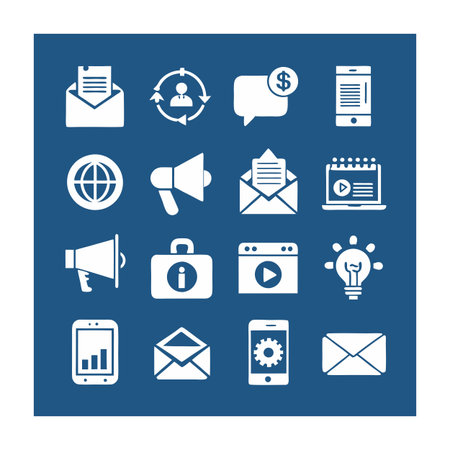 Marketing and Ads Icon Set Collection Vector for UI Documents Websites and Mobile Applicationsのイラスト素材