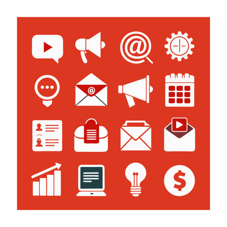 Marketing and Ads Icon Set Collection Vector for UI Documents Websites and Mobile Applicationsのイラスト素材