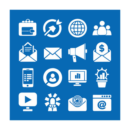 Marketing and Ads Icon Set Collection Vector for UI Documents Websites and Mobile Applicationsのイラスト素材