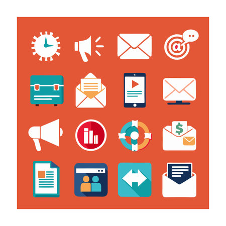 Marketing and Ads Icon Set Collection Vector for UI Documents Websites and Mobile Applicationsのイラスト素材