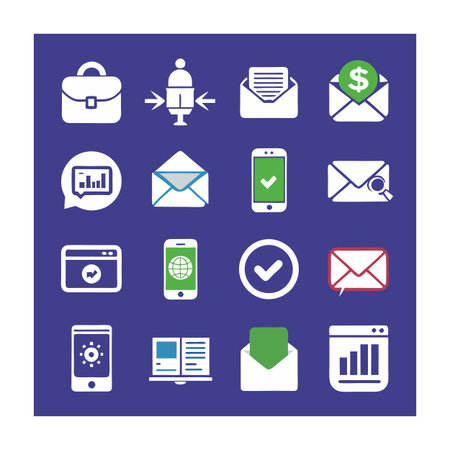 Marketing and Ads Icon Set Collection Vector for UI Documents Websites and Mobile Applicationsのイラスト素材