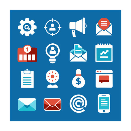Marketing and Ads Icon Set Collection Vector for UI Documents Websites and Mobile Applicationsのイラスト素材