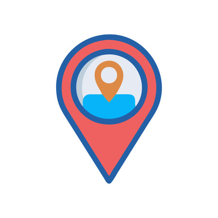 Flat style Map Pin Location Icon vector illustration for User Interface documents websites and mobile applicationsのイラスト素材