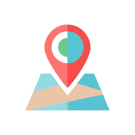 Flat style Map Pin Location Icon vector illustration for User Interface documents websites and mobile applicationsのイラスト素材