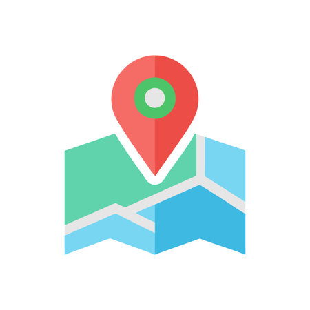 Flat style Map Pin Location Icon vector illustration for User Interface documents websites and mobile applicationsのイラスト素材