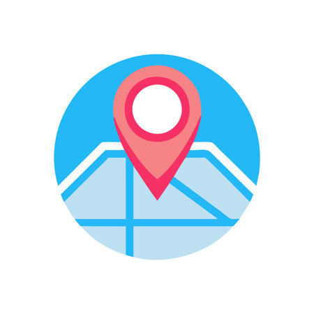 Flat style Map Pin Location Icon vector illustration for User Interface documents websites and mobile applicationsのイラスト素材