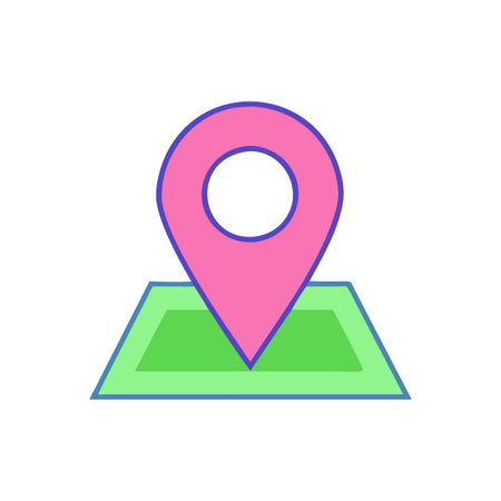 Flat style Map Pin Location Icon vector illustration for User Interface documents websites and mobile applicationsのイラスト素材