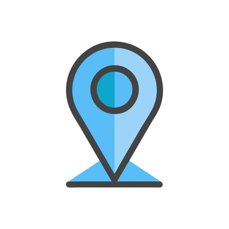 Flat style Map Pin Location Icon vector illustration for User Interface documents websites and mobile applicationsのイラスト素材