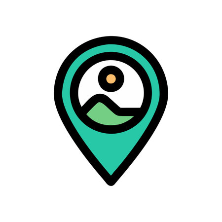 Flat style Map Pin Location Icon vector illustration for User Interface documents websites and mobile applicationsのイラスト素材