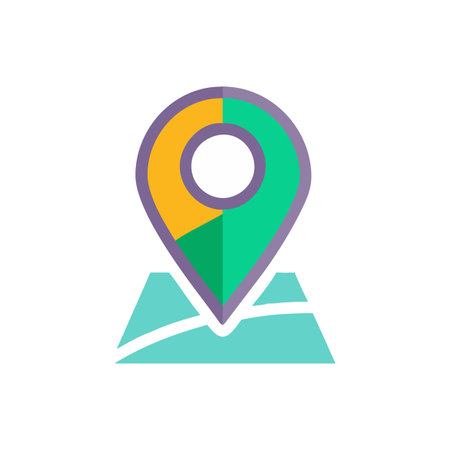 Flat style Map Pin Location Icon vector illustration for User Interface documents websites and mobile applicationsのイラスト素材