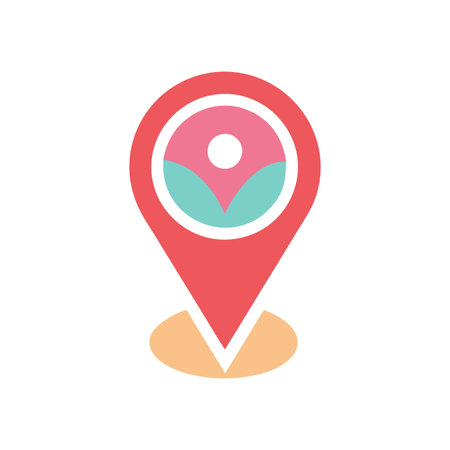 Flat style Map Pin Location Icon vector illustration for User Interface documents websites and mobile applicationsのイラスト素材