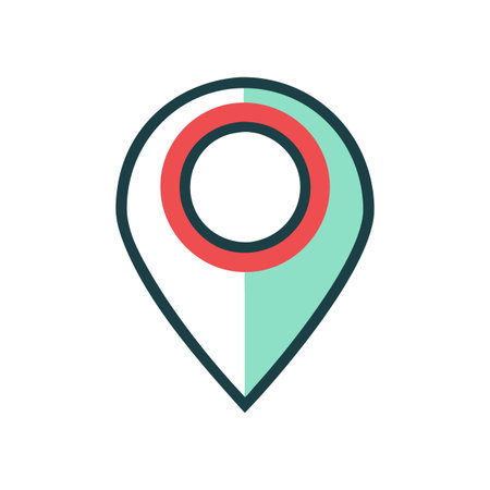 Flat style Map Pin Location Icon vector illustration for User Interface documents websites and mobile applicationsのイラスト素材