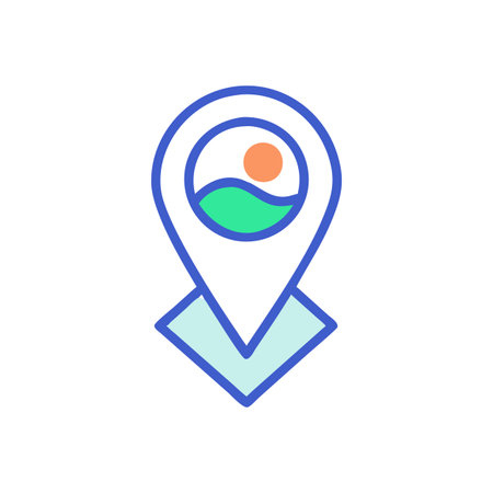 Flat style Map Pin Location Icon vector illustration for User Interface documents websites and mobile applicationsのイラスト素材