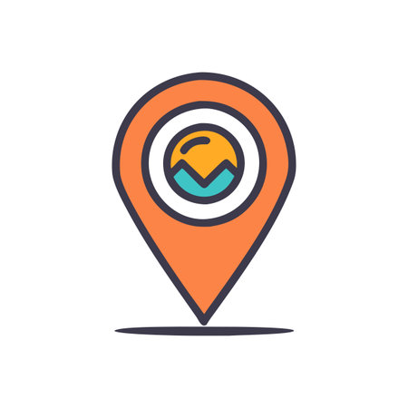 Flat style Map Pin Location Icon vector illustration for User Interface documents websites and mobile applicationsのイラスト素材