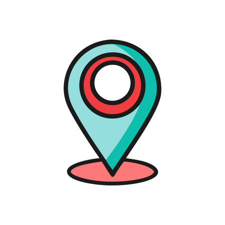 Flat style Map Pin Location Icon vector illustration for User Interface documents websites and mobile applicationsのイラスト素材