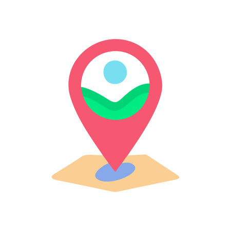 Flat style Map Pin Location Icon vector illustration for User Interface documents websites and mobile applicationsのイラスト素材