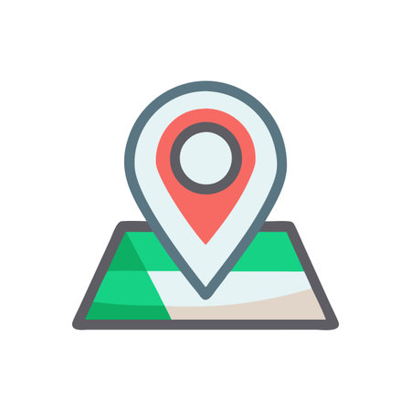 Flat style Map Pin Location Icon vector illustration for User Interface documents websites and mobile applicationsのイラスト素材