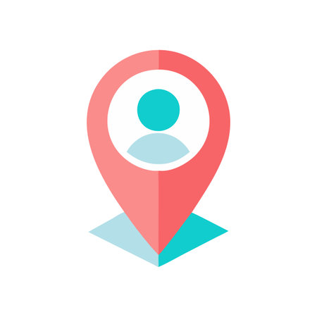 Flat style Map Pin Location Icon vector illustration for User Interface documents websites and mobile applicationsのイラスト素材