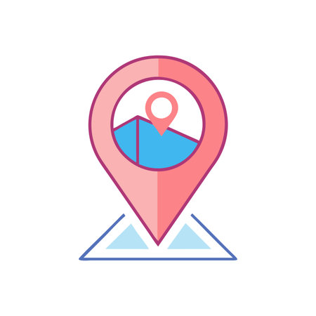 Flat style Map Pin Location Icon vector illustration for User Interface documents websites and mobile applicationsのイラスト素材