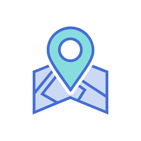 Flat style Map Pin Location Icon vector illustration for User Interface documents websites and mobile applicationsのイラスト素材
