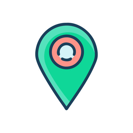 Flat style Map Pin Location Icon vector illustration for User Interface documents websites and mobile applicationsのイラスト素材