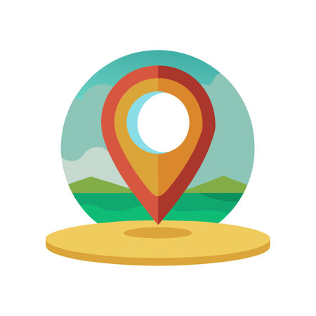 Flat style Map Pin Location Icon vector illustration for User Interface documents websites and mobile applicationsのイラスト素材