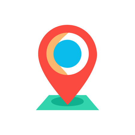 Flat style Map Pin Location Icon vector illustration for User Interface documents websites and mobile applicationsのイラスト素材