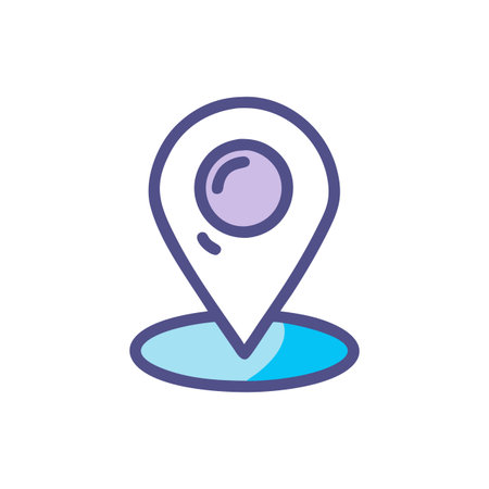 Flat style Map Pin Location Icon vector illustration for User Interface documents websites and mobile applicationsのイラスト素材