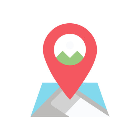 Flat style Map Pin Location Icon vector illustration for User Interface documents websites and mobile applicationsのイラスト素材