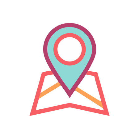 Flat style Map Pin Location Icon vector illustration for User Interface documents websites and mobile applicationsのイラスト素材