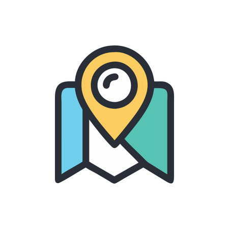 Flat style Map Pin Location Icon vector illustration for User Interface documents websites and mobile applicationsのイラスト素材