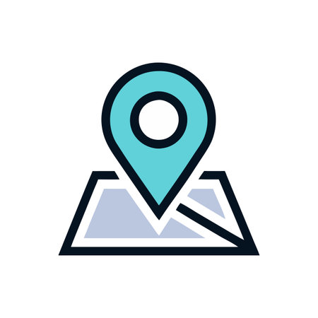 Flat style Map Pin Location Icon vector illustration for User Interface documents websites and mobile applicationsのイラスト素材