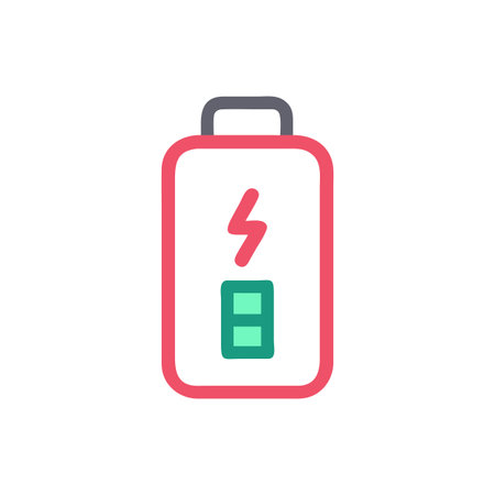 Flat style Battery Icon vector illustration for User Interface documents websites and mobile applicationsのイラスト素材