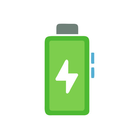 Flat style Battery Icon vector illustration for User Interface documents websites and mobile applicationsのイラスト素材
