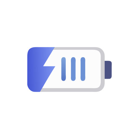 Flat style Battery Icon vector illustration for User Interface documents websites and mobile applicationsのイラスト素材