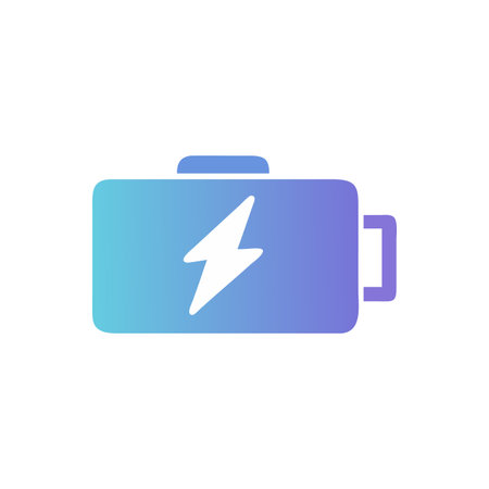 Flat style Battery Icon vector illustration for User Interface documents websites and mobile applicationsのイラスト素材