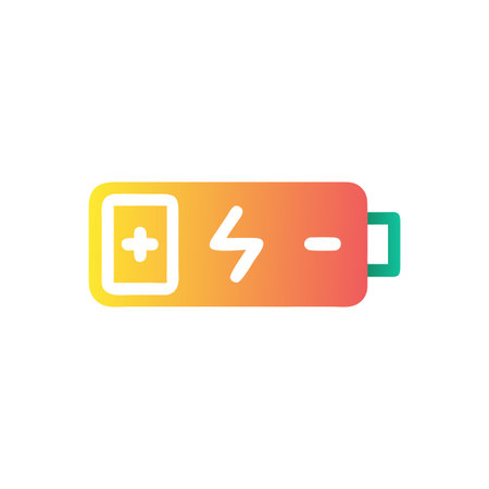 Flat style Battery Icon vector illustration for User Interface documents websites and mobile applicationsのイラスト素材