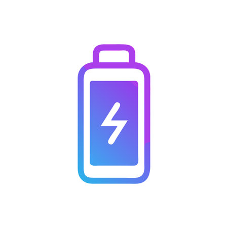 Flat style Battery Icon vector illustration for User Interface documents websites and mobile applicationsのイラスト素材