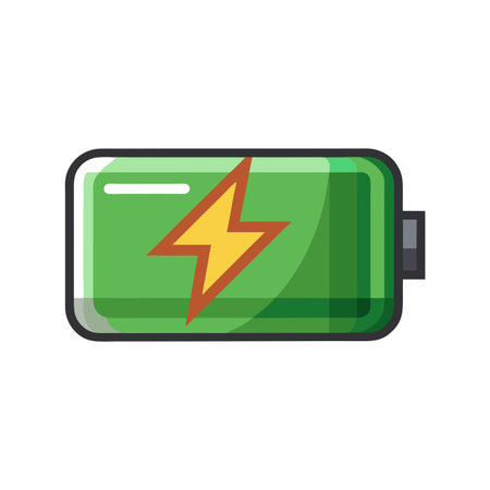 Flat style Battery Icon vector illustration for User Interface documents websites and mobile applicationsのイラスト素材