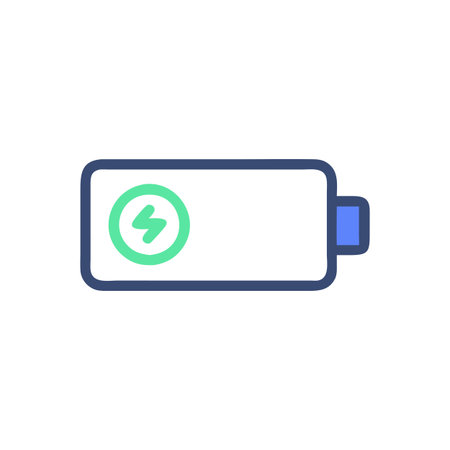 Flat style Battery Icon vector illustration for User Interface documents websites and mobile applicationsのイラスト素材