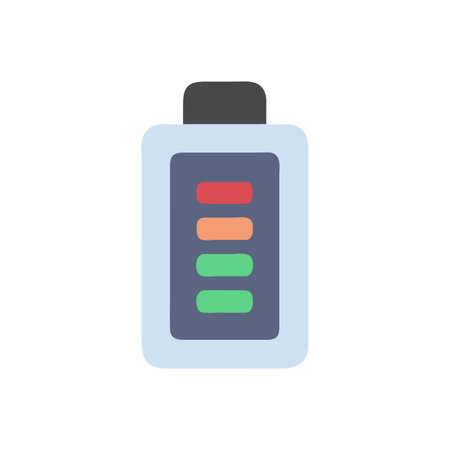Flat style Battery Icon vector illustration for User Interface documents websites and mobile applicationsのイラスト素材